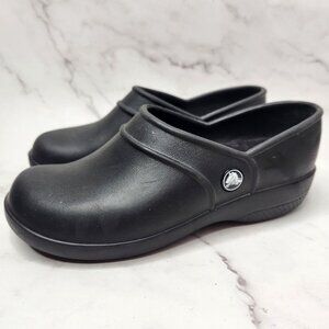 Crocs Neria Black Slip-On Clogs Slip Resistant Nursing Shoes Women's 5